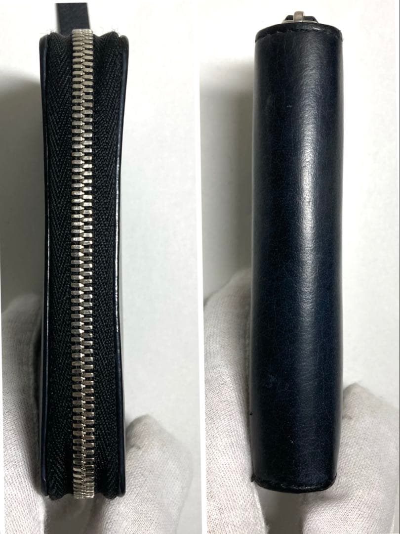 良品　バレンシアガ　レザー　カードケース　ケース　ブラック系