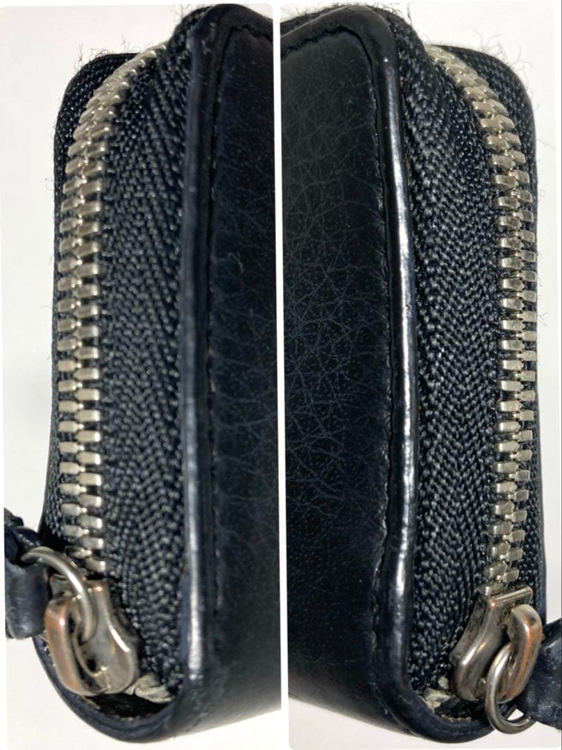 良品　バレンシアガ　レザー　カードケース　ケース　ブラック系