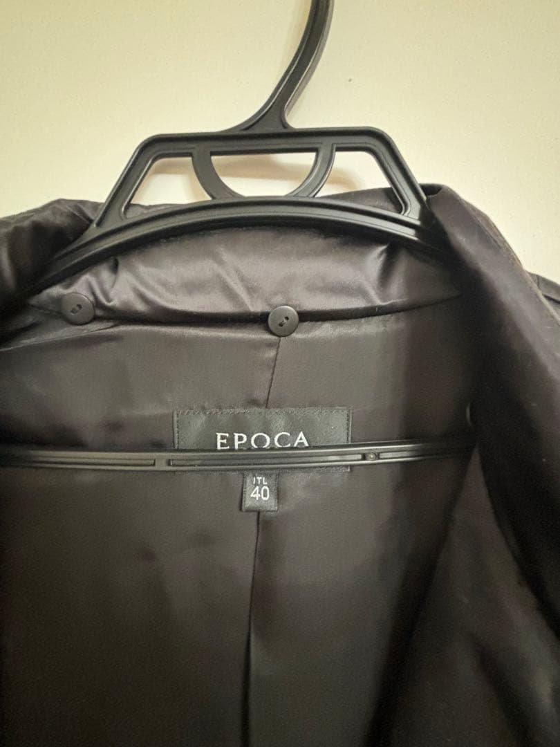 美品　エポカ　ベルテットダウンコート　黒　ロング　ベルト　綺麗め　上品　三陽商会