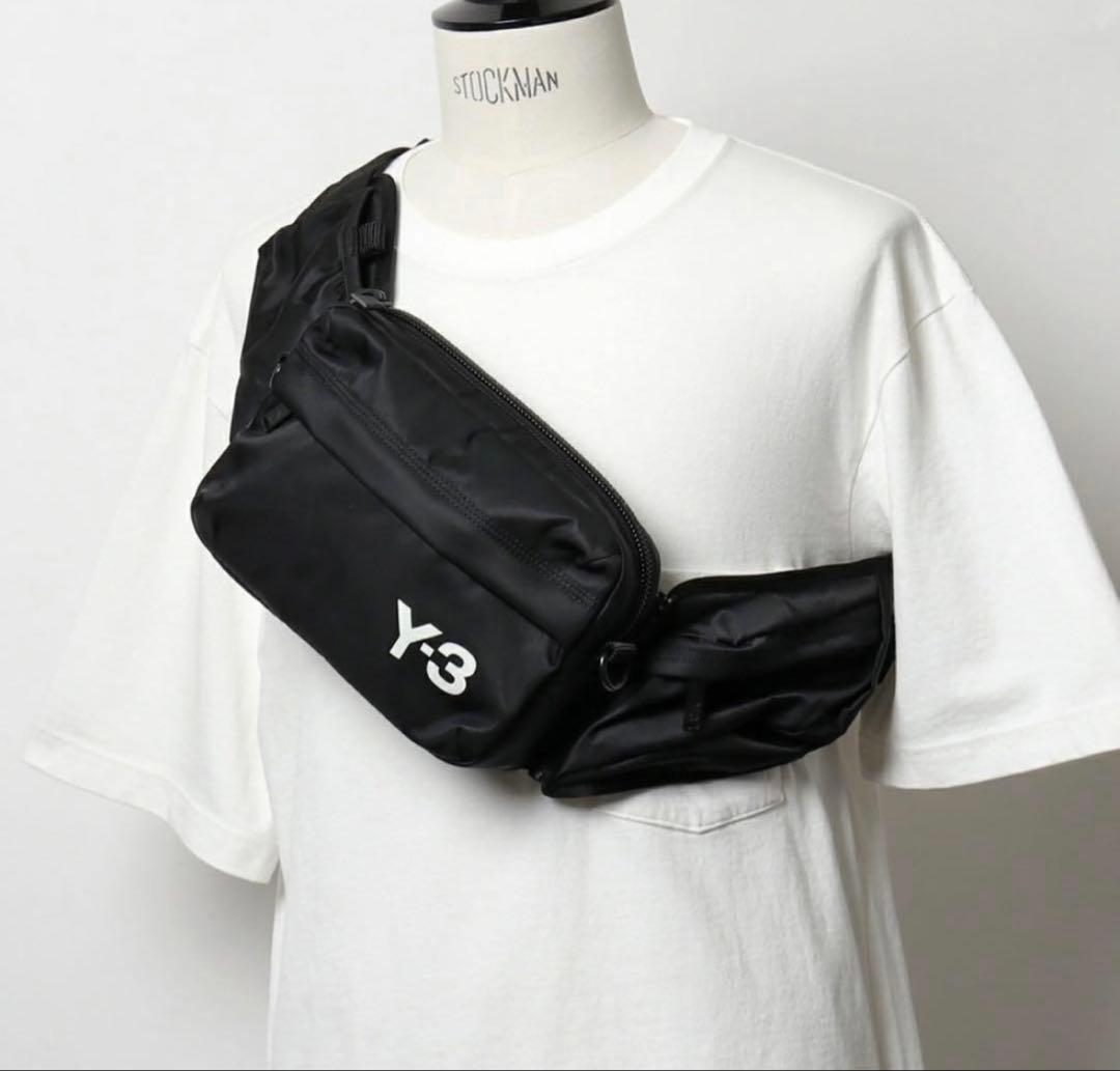 Y-3 ブラック ボディバッグ・ウエストポーチ