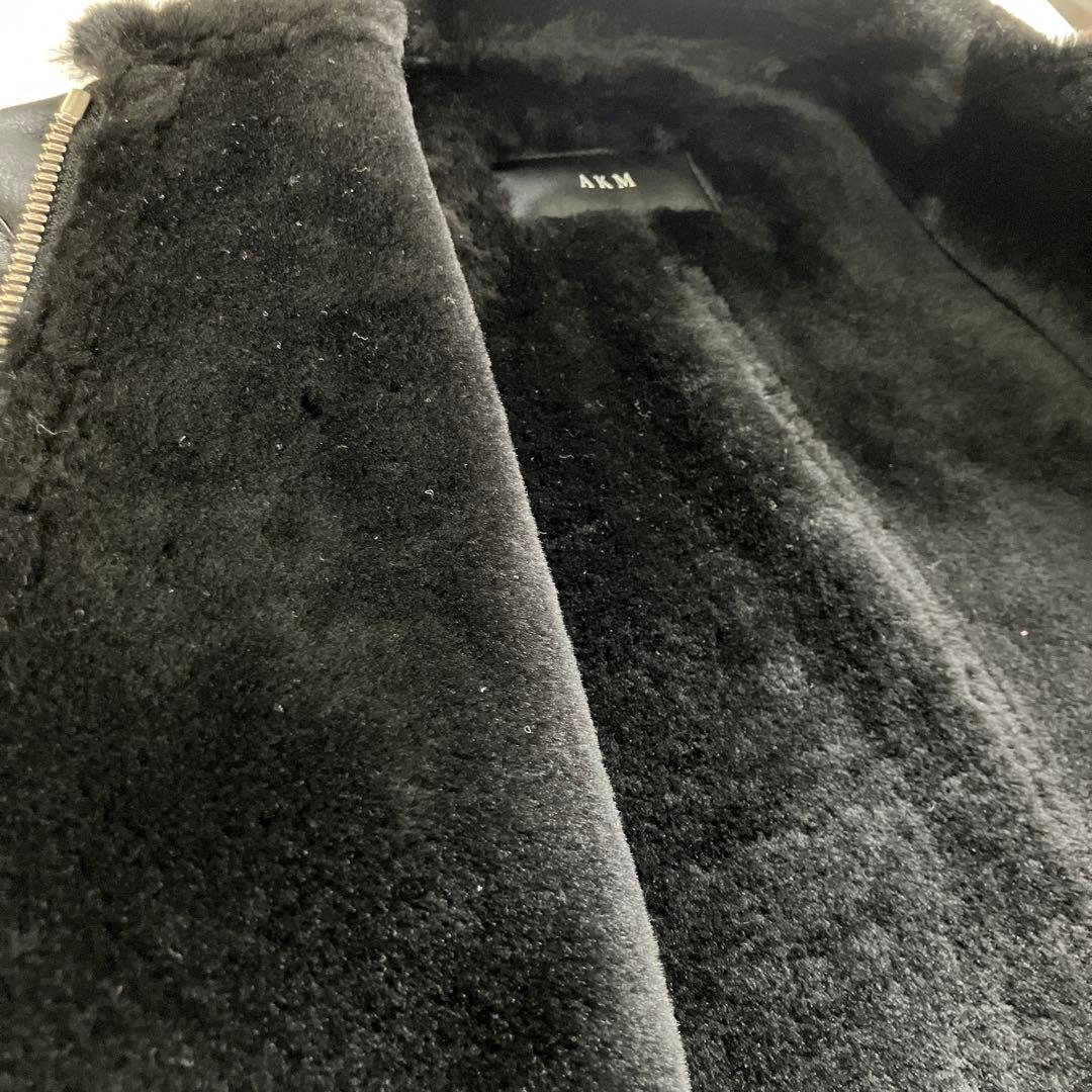 AKM ムートンシングルライダース　S 黒　EMMETI好きな方も