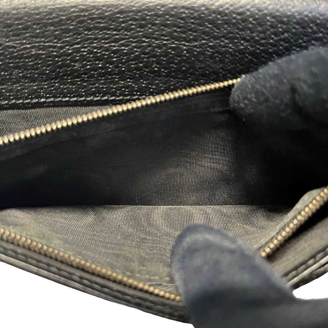 希少✨グッチ 長財布 GG ロゴ金具 マーモント レザー ブラック 黒