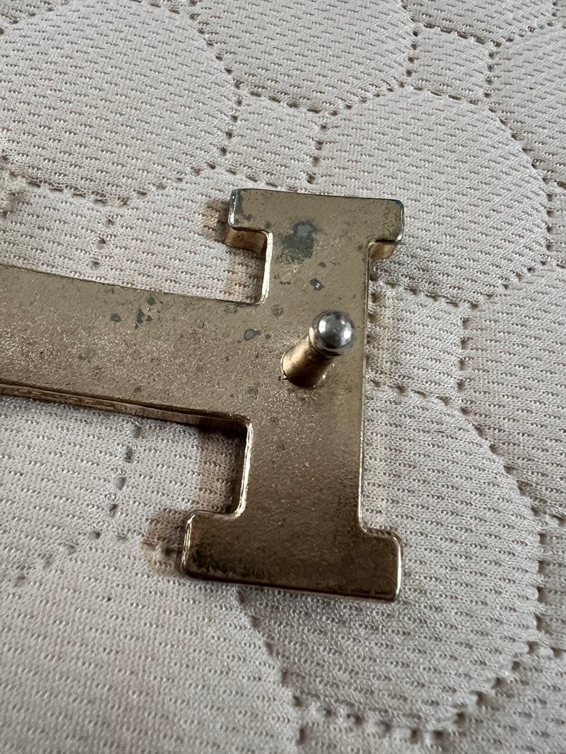 HERMES H型バックル 金属製 傷あり エルメス ベルト