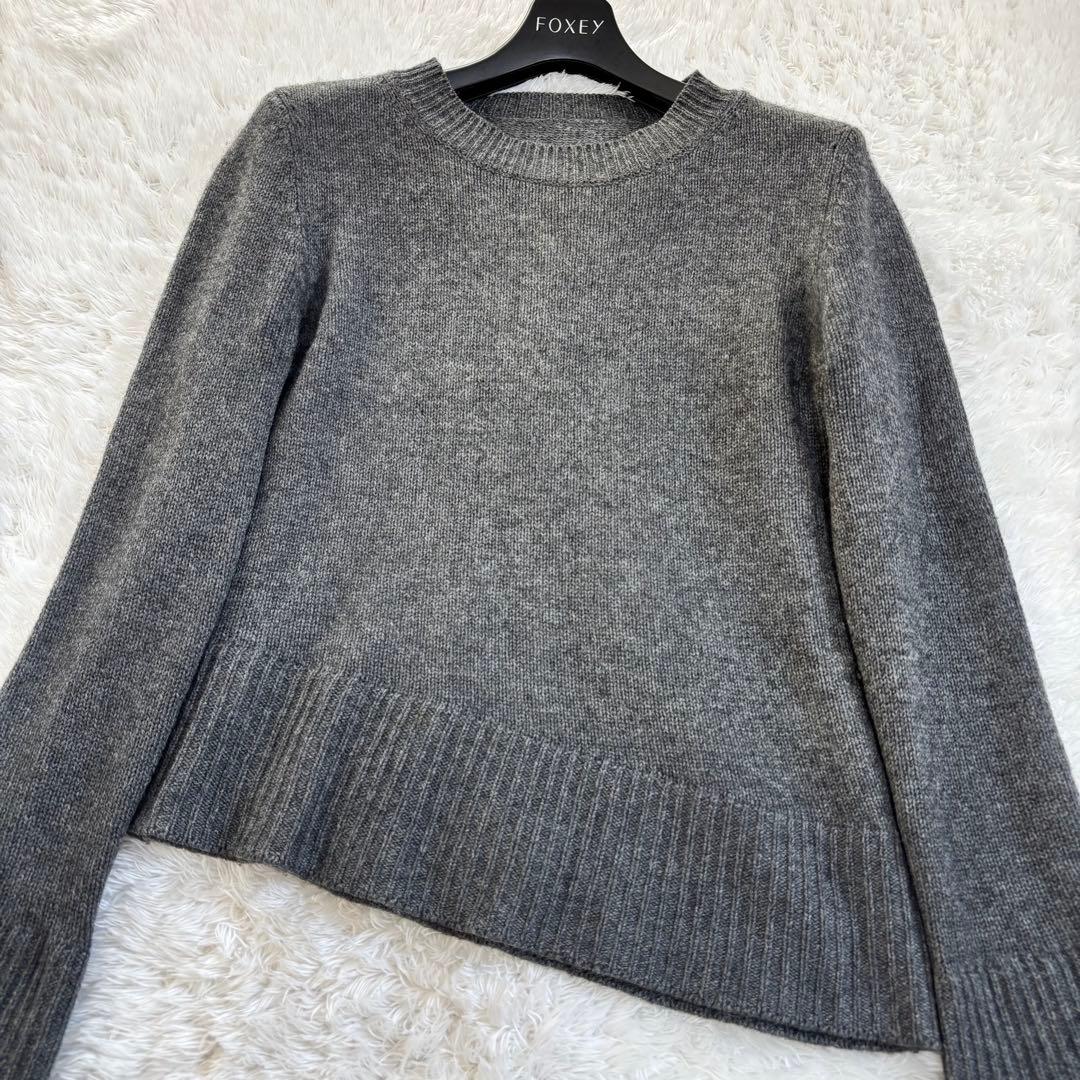 FOXEY フォクシー　アシンメトリー　ニットトップ　カシミヤ100 フレア袖