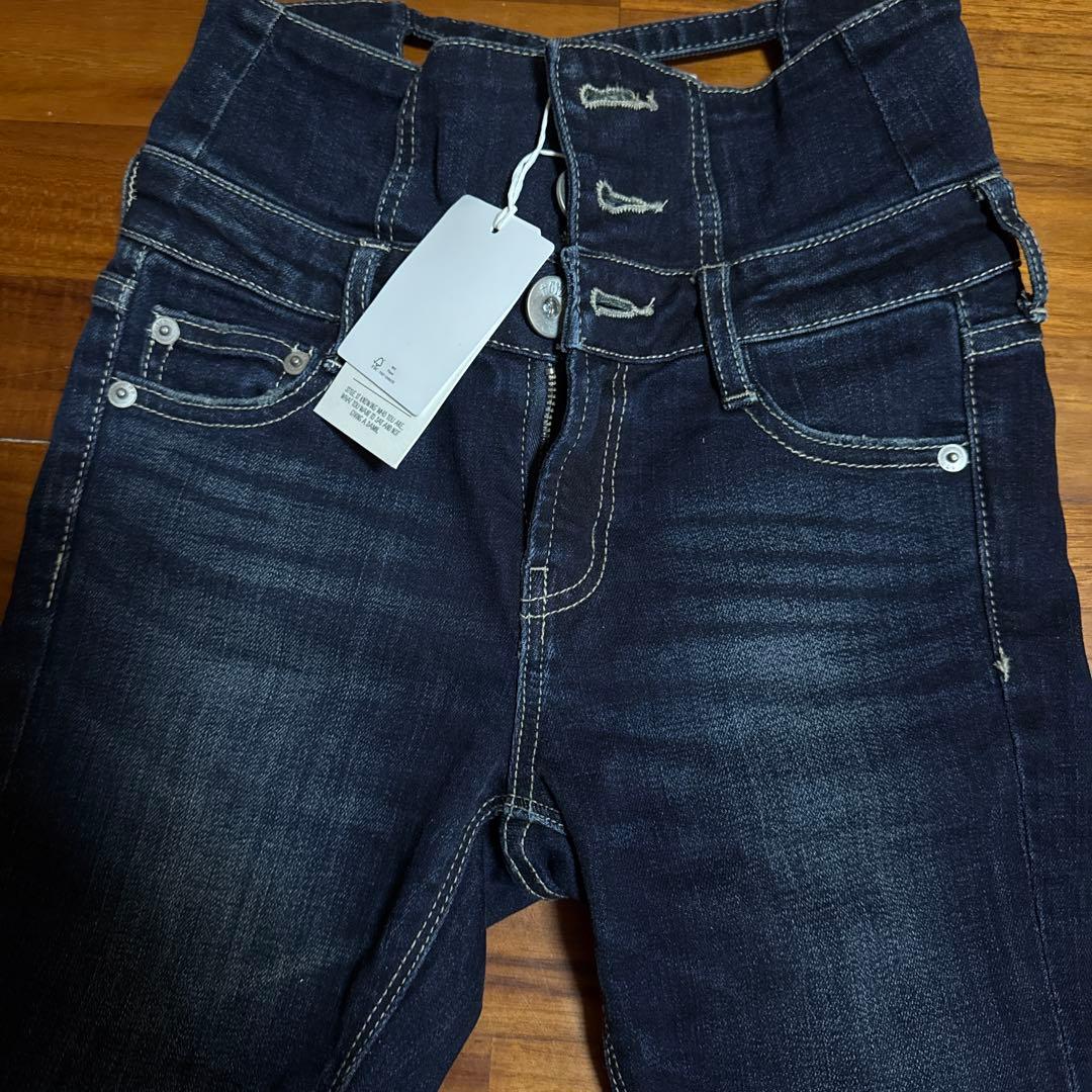 GYDAハイウエストスキニーデニム インディゴブルー