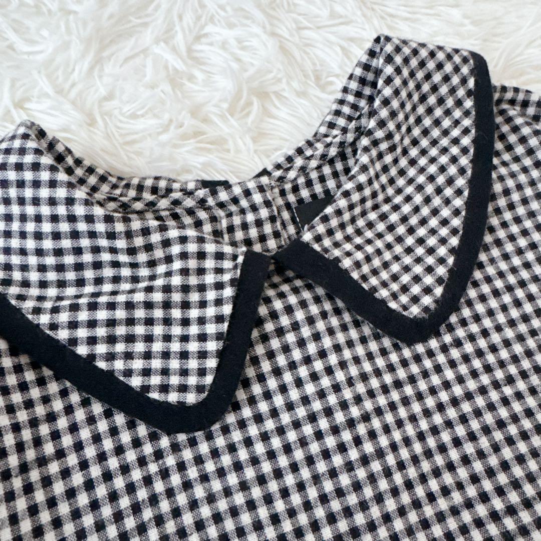 完売品✨美品✨オオカミとフクロウ ギンガムチェック ブラウス 長袖 丸襟
