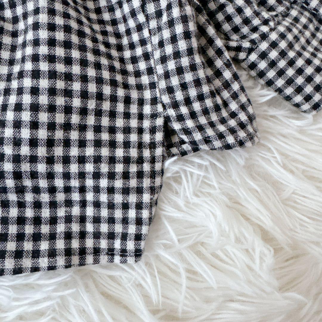 完売品✨美品✨オオカミとフクロウ ギンガムチェック ブラウス 長袖 丸襟