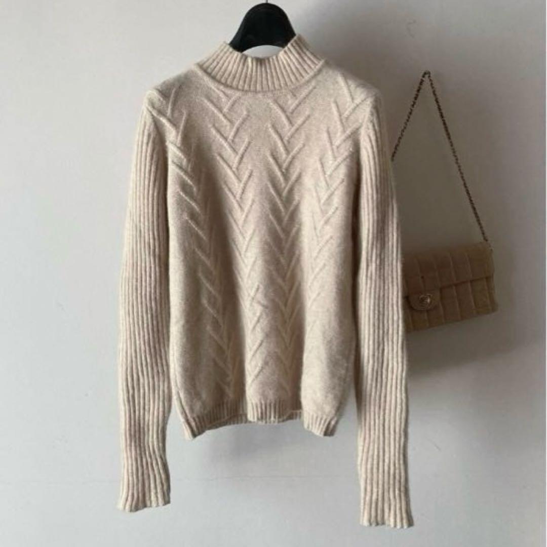 ヴェンティウーノ＊最高級起毛感 カシミヤ100% ゆるいハイネックニット＊