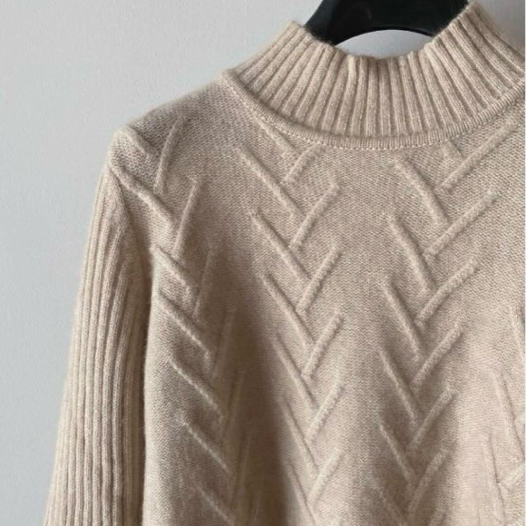 ヴェンティウーノ＊最高級起毛感 カシミヤ100% ゆるいハイネックニット＊