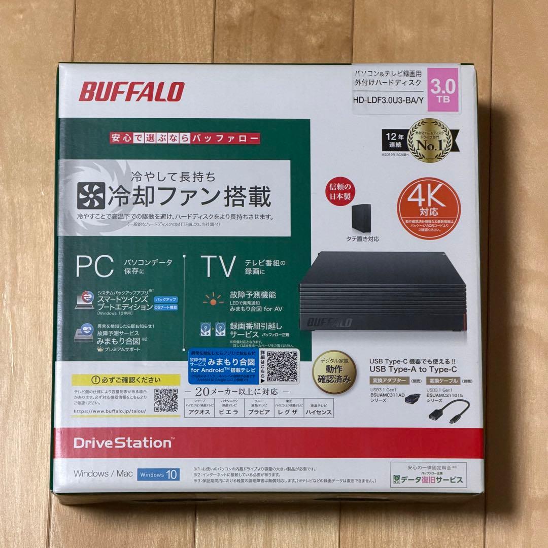 BUFFALO 外付けHDD 3.0TB HD-LDF3.0U3-BA/Y
