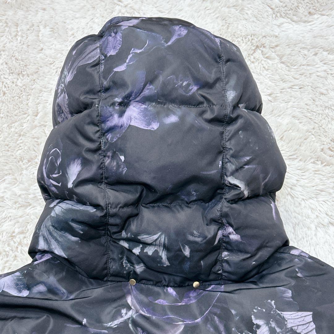 美品 ポールスミス 花柄 ダウンジャケット ハーフジップ プルオーバー ブラック