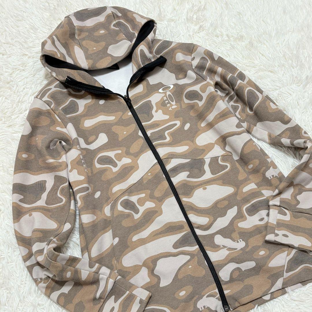 美品✨ オークリー 迷彩柄 スウェットパーカー セットアップ 上下 デカロゴ