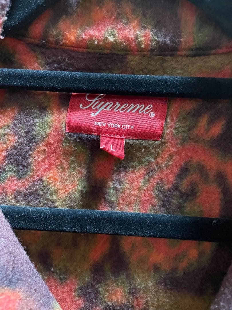 Supreme Paisley Fleece Shirt \"Red\" Lサイズ
