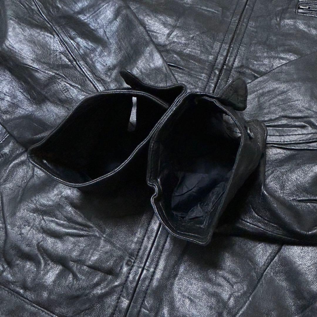 やすお90sレザージャケットシングルライダースハーレーダビッドソンカスタム