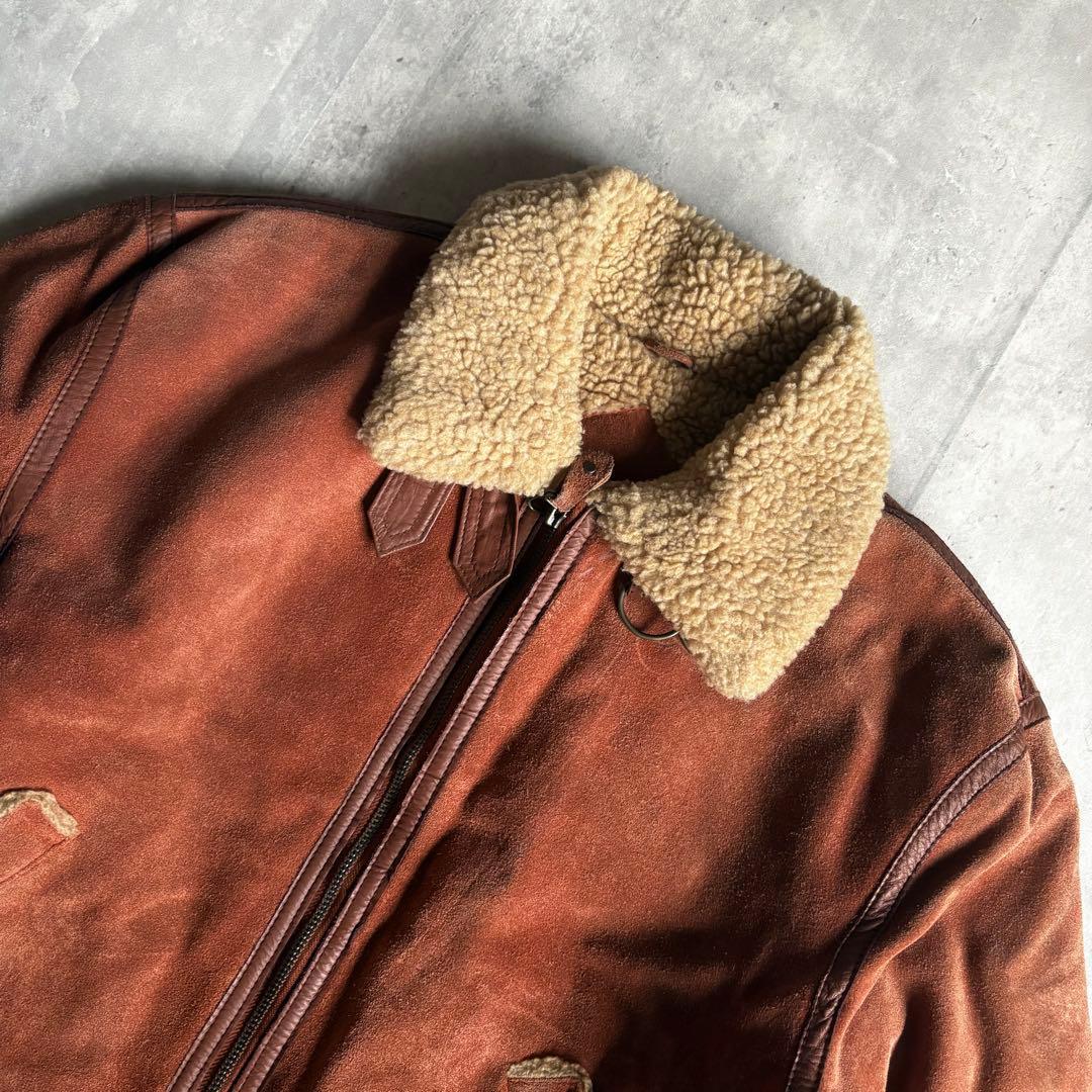 【90s vintage】B-3 フライトジャケット　スエードレザー　本革　短丈