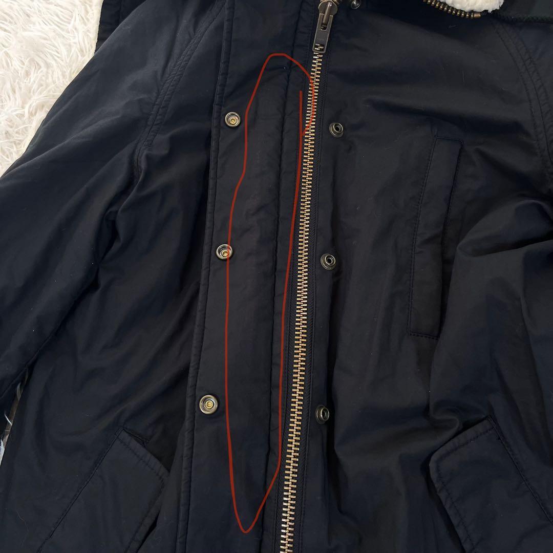 マークジェイコブス ボア フーデットモッズコート セーラーカラー 黒 2way