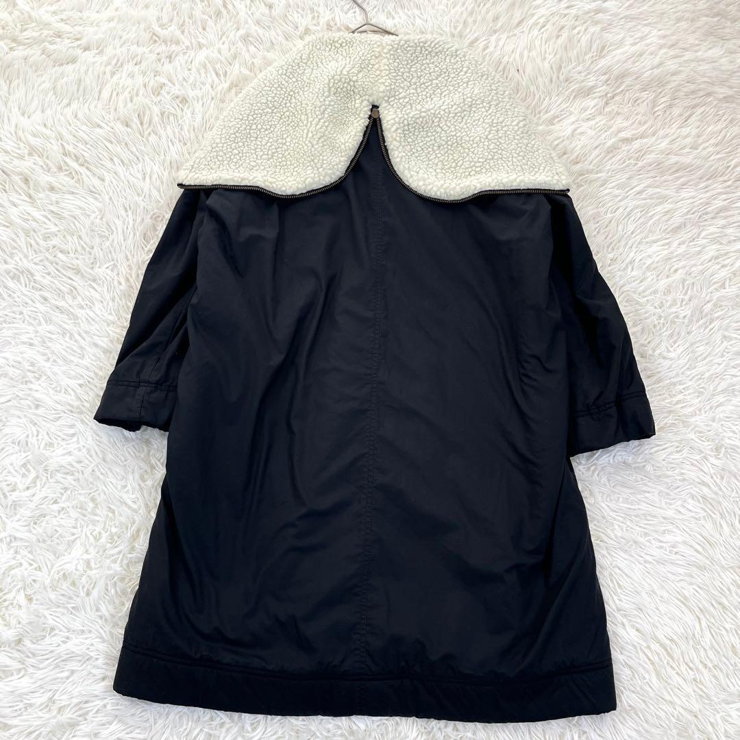 マークジェイコブス ボア フーデットモッズコート セーラーカラー 黒 2way