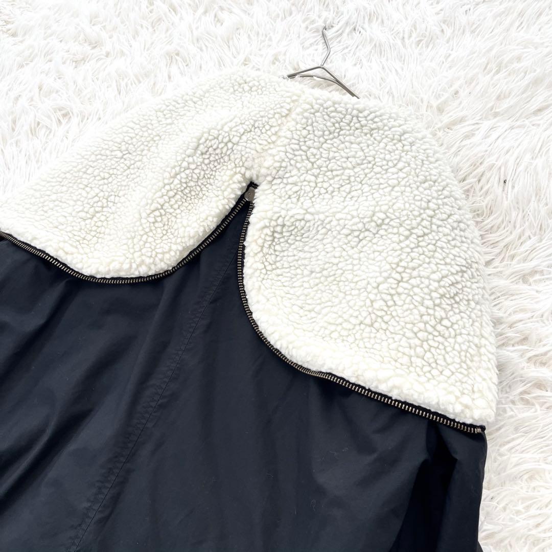 マークジェイコブス ボア フーデットモッズコート セーラーカラー 黒 2way