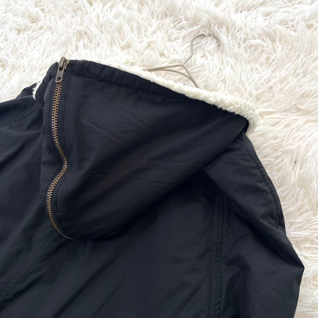 マークジェイコブス ボア フーデットモッズコート セーラーカラー 黒 2way