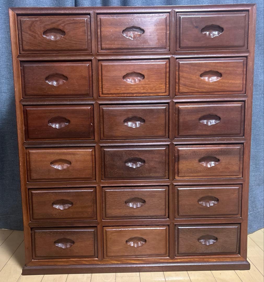 和チェスト 引き出し3列6段18杯　木組み　釘未使用 アンティークチェスト