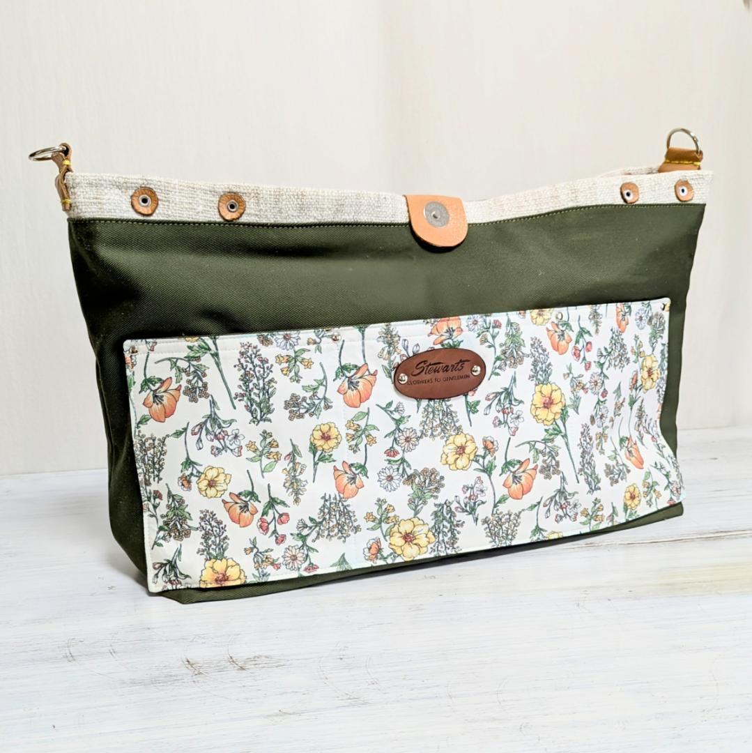 ハンドメイドantiquelinenspunグレインサック×牛革３WAY