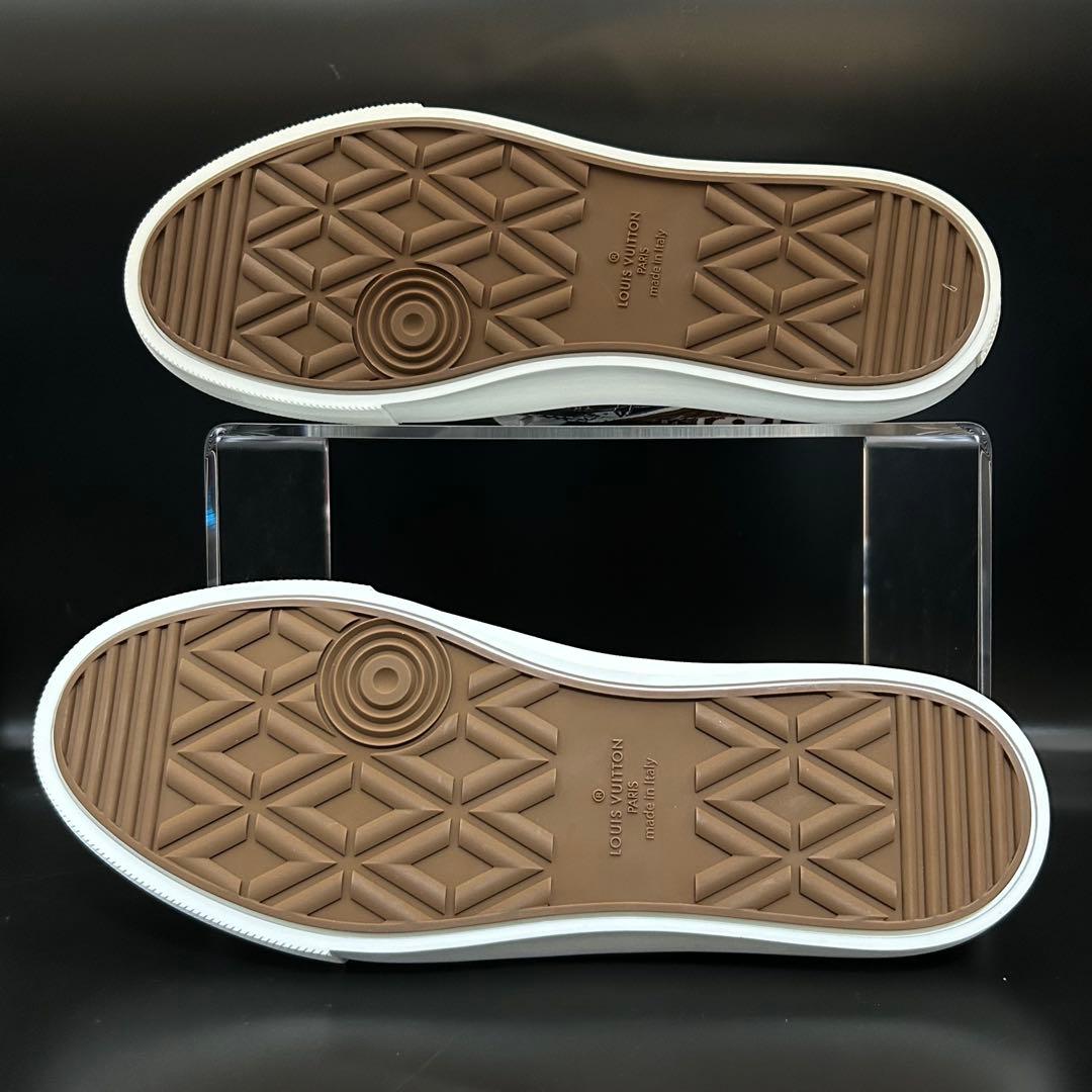 【新品】ルイヴィトン ローカットスニーカー レザー ダミエ ワッペン メンズ 9