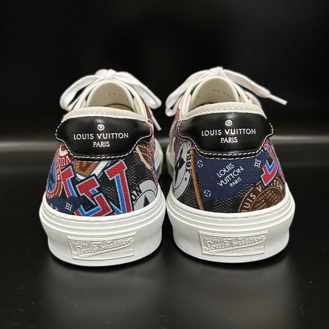 【新品】ルイヴィトン ローカットスニーカー レザー ダミエ ワッペン メンズ 9