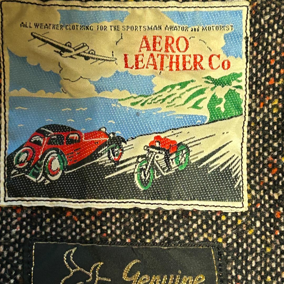 希少80s　エアロレザー　ハイウェイマン　ステアハイド　ライダース　牛革　40