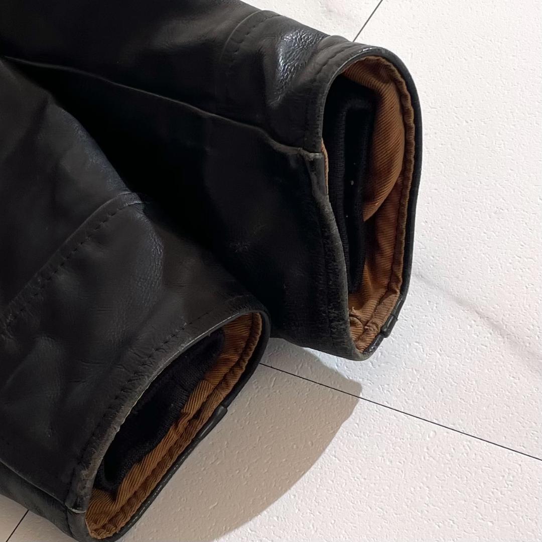 希少80s　エアロレザー　ハイウェイマン　ステアハイド　ライダース　牛革　40