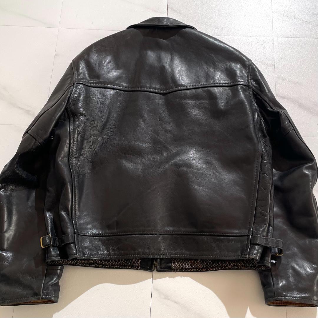 希少80s　エアロレザー　ハイウェイマン　ステアハイド　ライダース　牛革　40