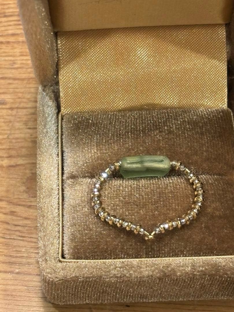 立田暁子　K18YGビーズ　ローマングラス　ジュエリーライン　リング　リゼッタ