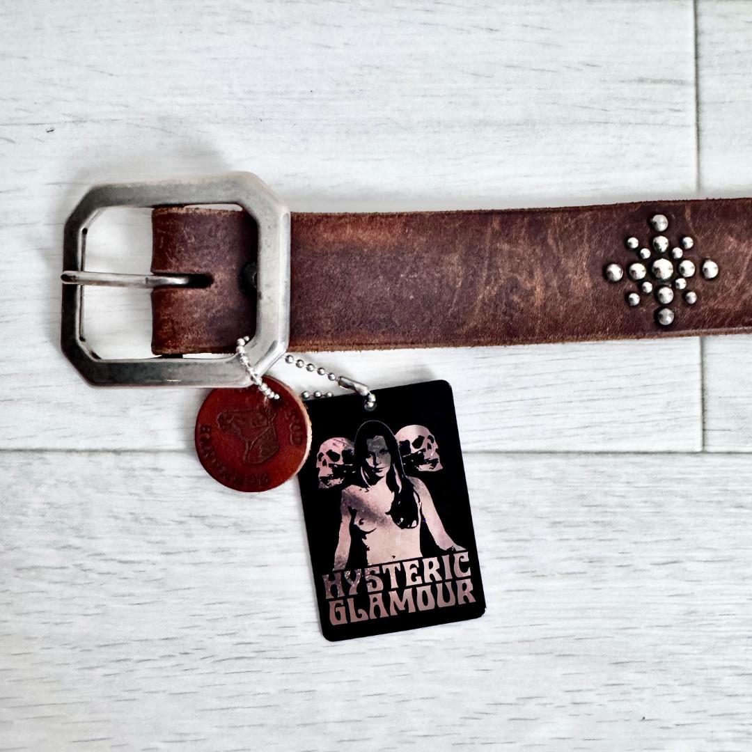 【定価52800円☆スワロフスキー】ヒステリックグラマー 本革 スタッズ ベルト