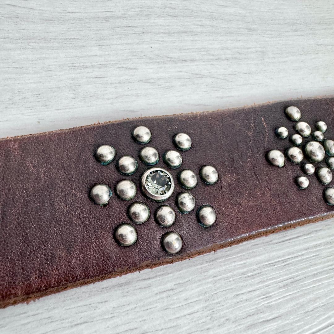 【定価52800円☆スワロフスキー】ヒステリックグラマー 本革 スタッズ ベルト