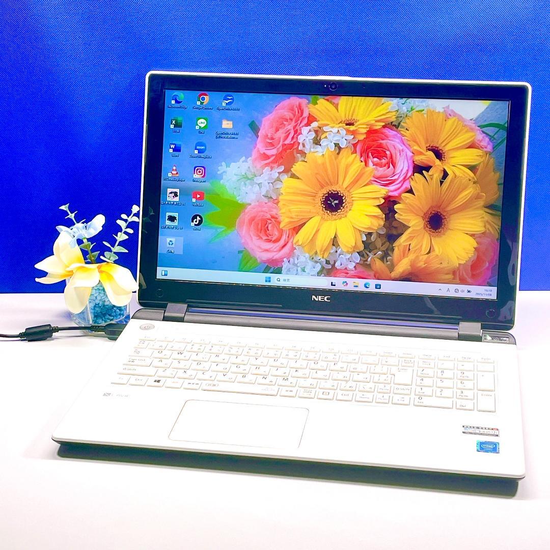 初期設定済✨Windows11✨快速SSD✨NEC白カメラ付ノートパソコン薄型