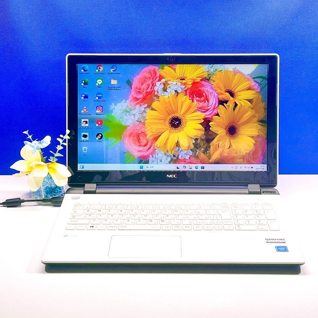 初期設定済✨Windows11✨快速SSD✨NEC白カメラ付ノートパソコン薄型
