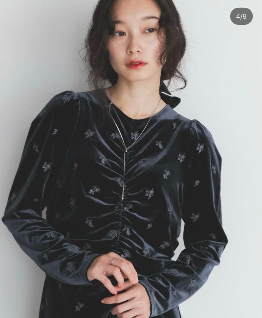 KBF ベロアシャーリングドレス　38