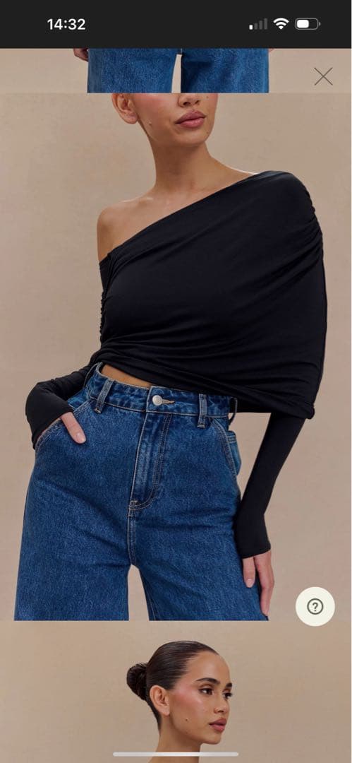 MESHKI 黒アイボリー ベアトップ・チューブトップ