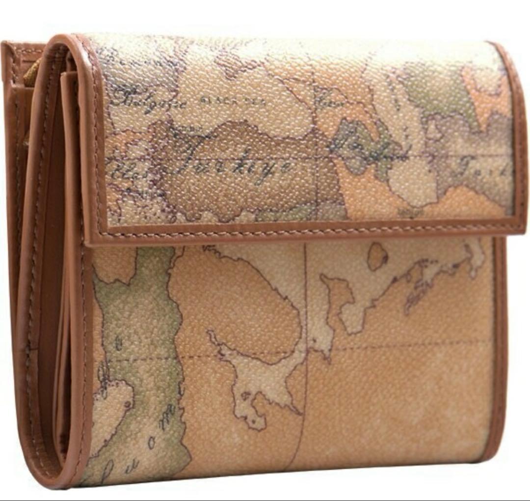 【美品】PRIMA CLASSE プリマクラッセ 三折財布 ホック式（地図柄）