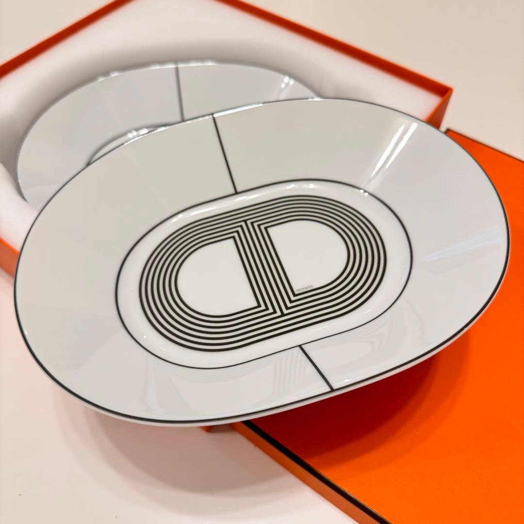 【新品未使用】エルメスラリー 24 オーバルプレート22cm 2枚