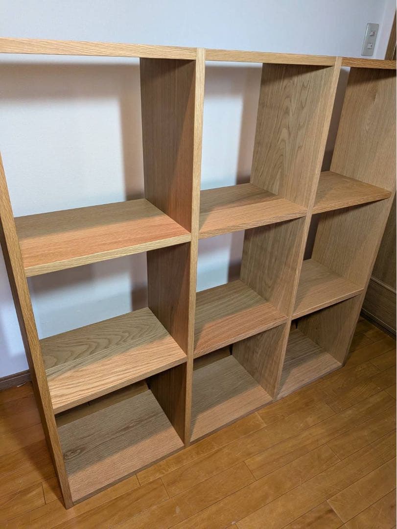 ■送料込■無印良品 スタッキングシェルフ 3×3 木製家具棚MUJI収納オーク材