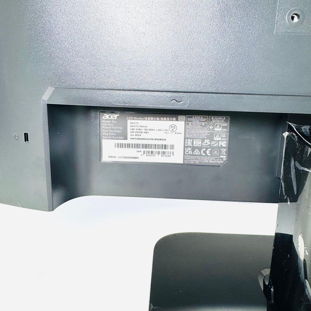 2024年製 Acer 液晶モニター　KA272 Hbmix 27インチ