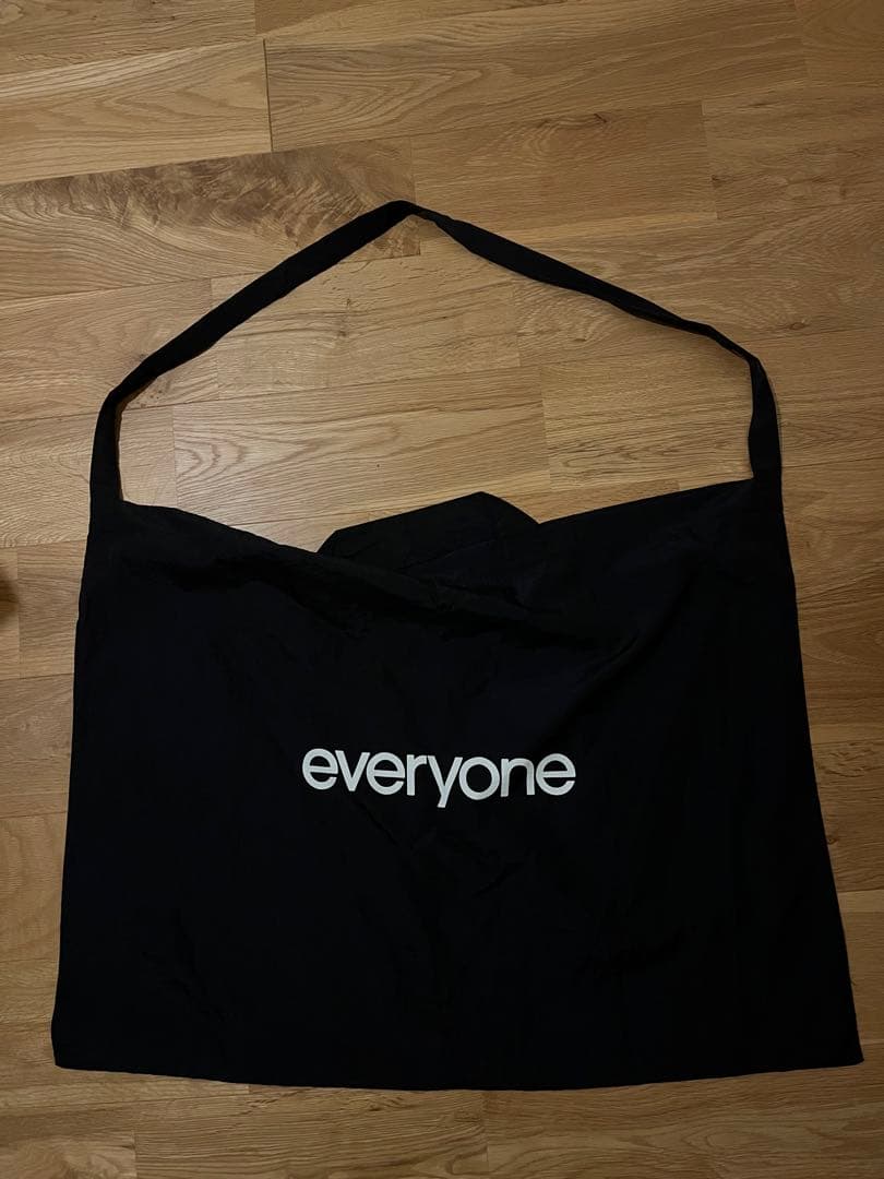 everyone ロゴ ビッグトートバッグ 黒　ennoy optstuff