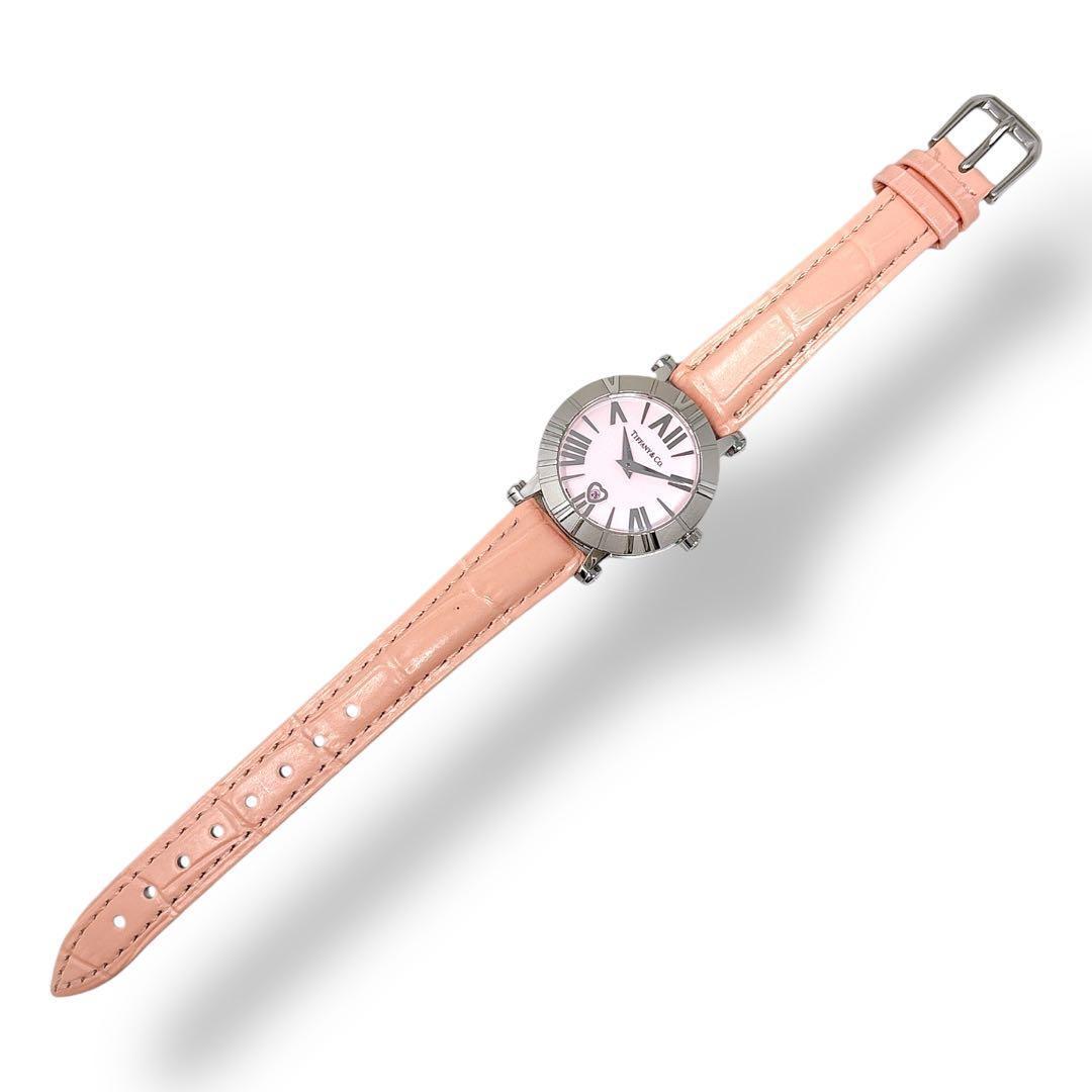 ティファニー アトラス Z1300 革ベルト ピンク レディース 時計 ブランド