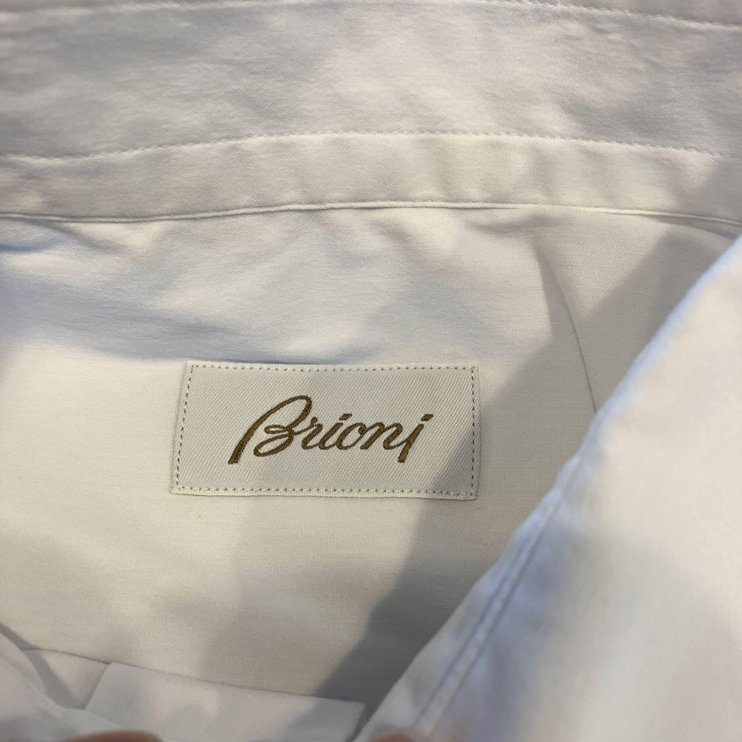 Brioni ドレスシャツ ストレッチ　ブリオーニ　イタリア製　ホワイト