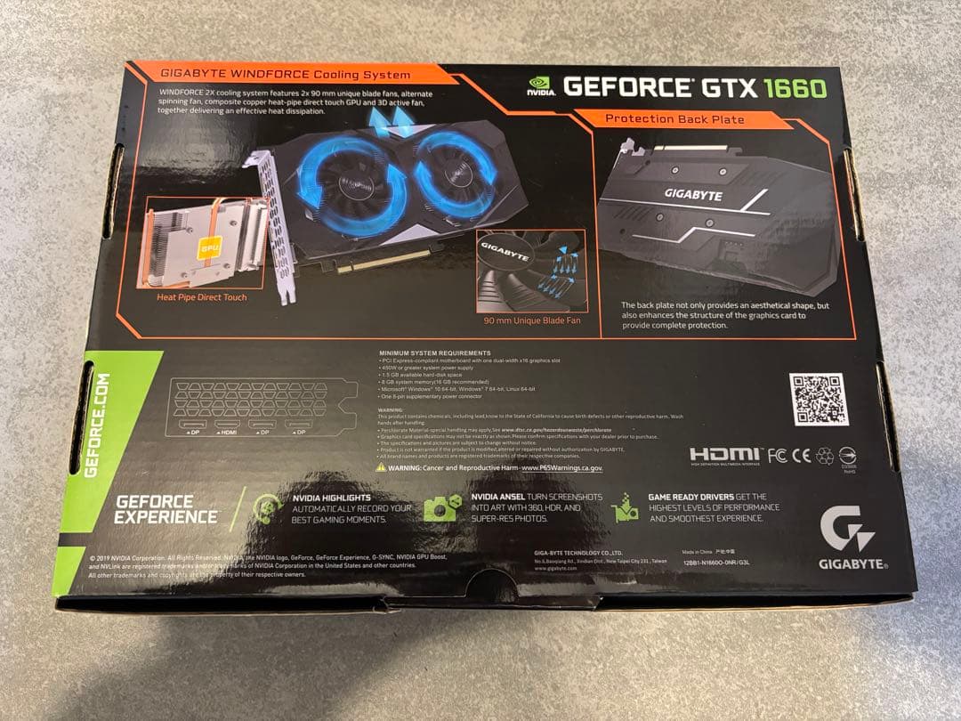 グラフィックボード・グラボ・ビデオカード GIGABYTE GeForce GTX 1660 OC 6G