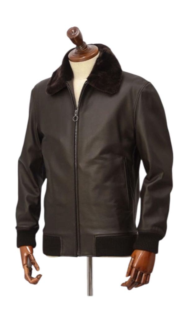 【売り切り価格】seraphin レザーフライトジャケット 黒 46 鹿革