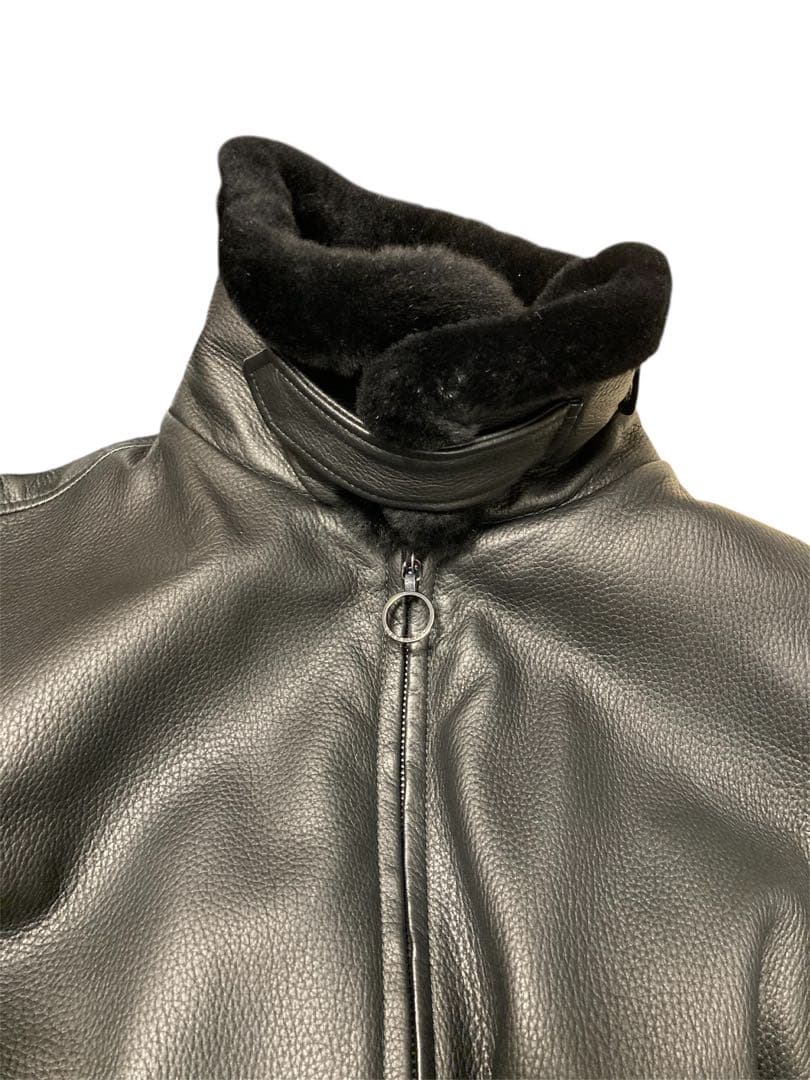 【売り切り価格】seraphin レザーフライトジャケット 黒 46 鹿革