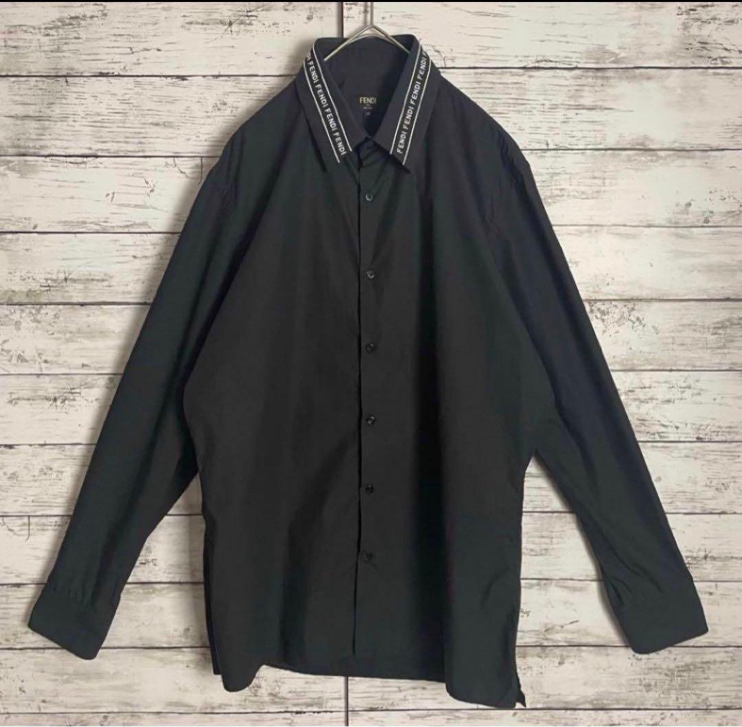 【大人気デザイン】 FENDI フェンディ カラーテープロゴ 長袖シャツ 刺繍