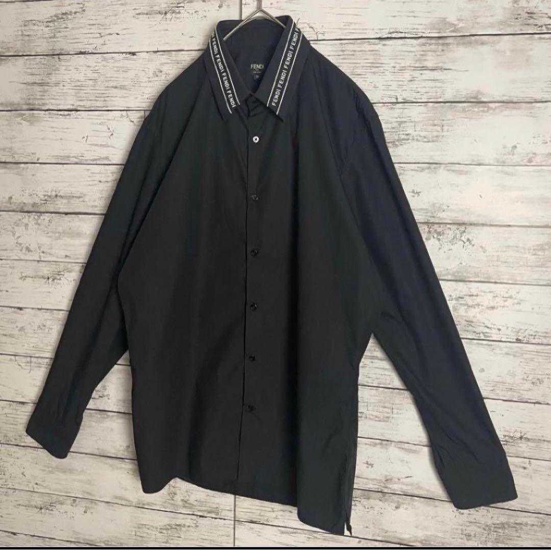【大人気デザイン】 FENDI フェンディ カラーテープロゴ 長袖シャツ 刺繍