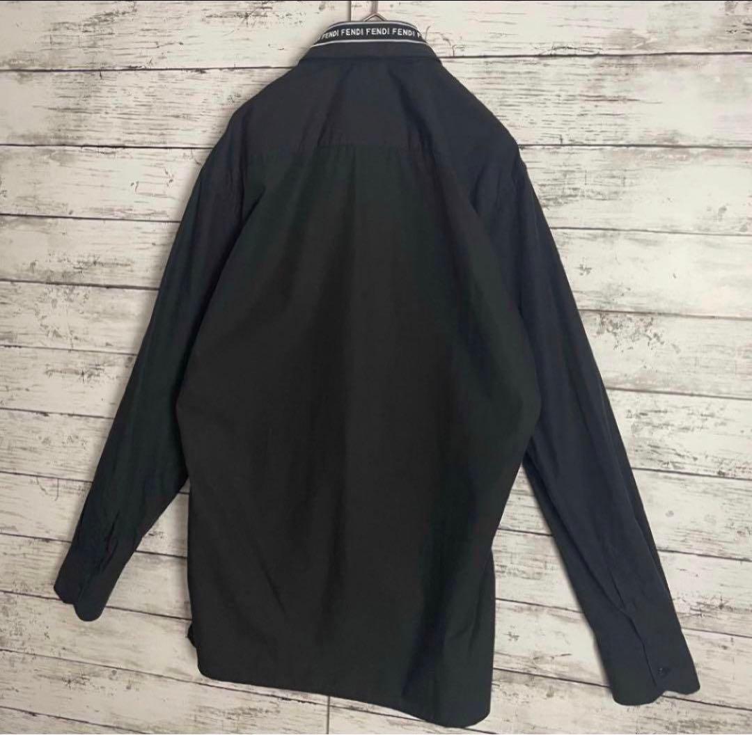 【大人気デザイン】 FENDI フェンディ カラーテープロゴ 長袖シャツ 刺繍
